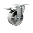 thumbnail image 1 of 4 Inch Semi Steel Wheel Swivel Top Plate Caster with Total Lock Brake SCC, 1 of 2