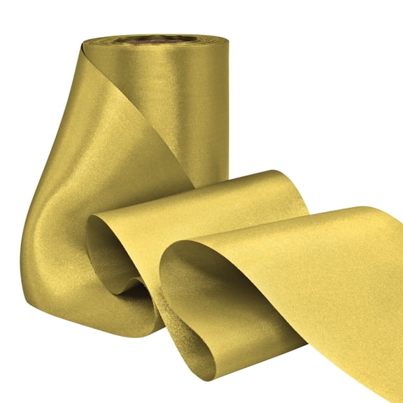 GTYBOVA 4 Inch Silk Satin Ribbon – 25 Yards , for Gift Wrapping, Wedding Bouquets, Baby Shower Decor, Bridal & Holiday Crafts Gold