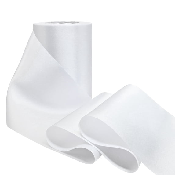 GTYBOVA 4 Inch Silk Satin Ribbon – 25 Yards , Frayed Edge for Gift Wrapping, Wedding Bouquets, Baby Shower Decor, Bridal & Holiday Crafts White