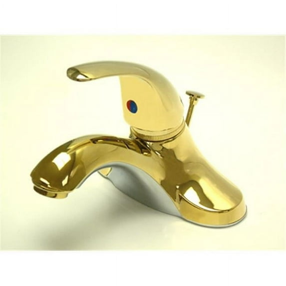 4 Inch Single Lever Handle Lavatory Faucet With Brass Pop-Up - Polished Brass Finish