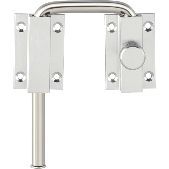 4 Inch Sliding Door Loop Lock, 90/180 Degree Installation Latches Lock, U- Lock Security Door Latch for Interior Toilet Barn Fence Garage (Silver)
