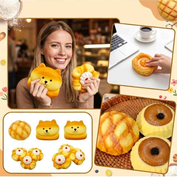 4-Inch Slow Rising Giant Jumbo Egg Bread Squishy, Taba Squishy Squeeze, ASMR Stress Relief Ball, Great Goodie Bag Fillers, Cute Aesthetic Home Accessory