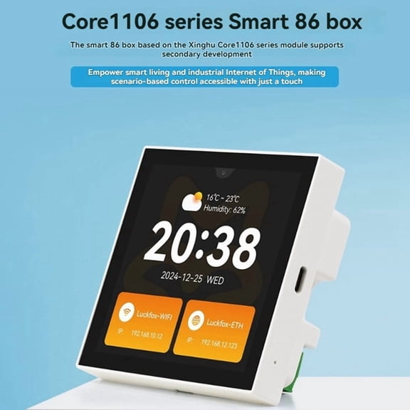 4 Inch Smart Scene Wall Switch 86-Type Touch Screen Center Control Panel RV1106G3 1TOPS with WIFI Bluetooth