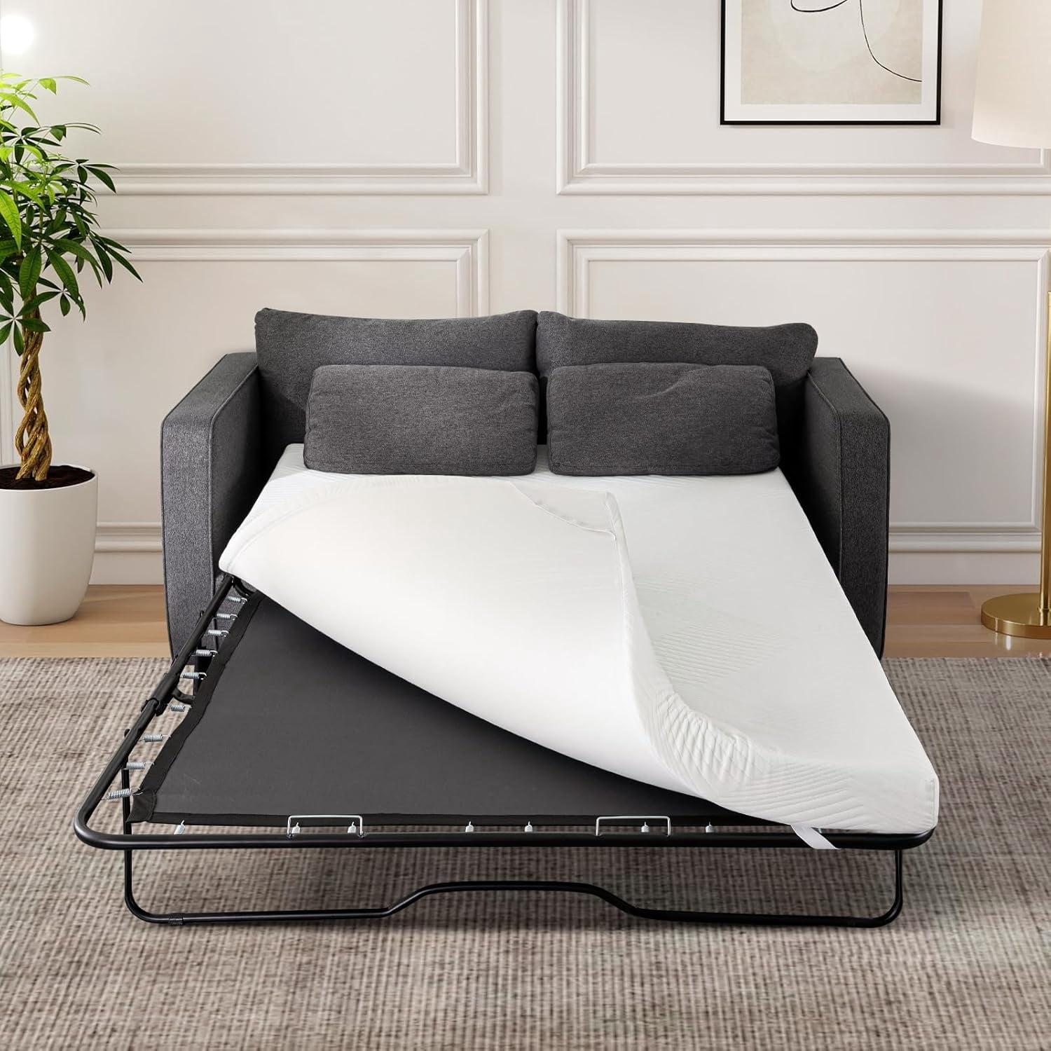 4 Inch Sofa Bed Mattress Replacement, Full Size Gel Memory Foam Sleeper ...