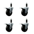 thumbnail image 1 of 4 Inch Soft Rubber Swivel 1-1/8 Inch Expanding Stem Caster Set Total Lock Brake, 1 of 2