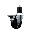 thumbnail image 1 of 4 Inch Soft Rubber Swivel 1-3/4 Inch Expanding Stem Caster with Brake SCC, 1 of 2
