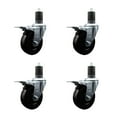 thumbnail image 1 of 4 Inch Soft Rubber Swivel 1-5/8 Inch Expanding Stem Caster Set Total Lock Brake, 1 of 2