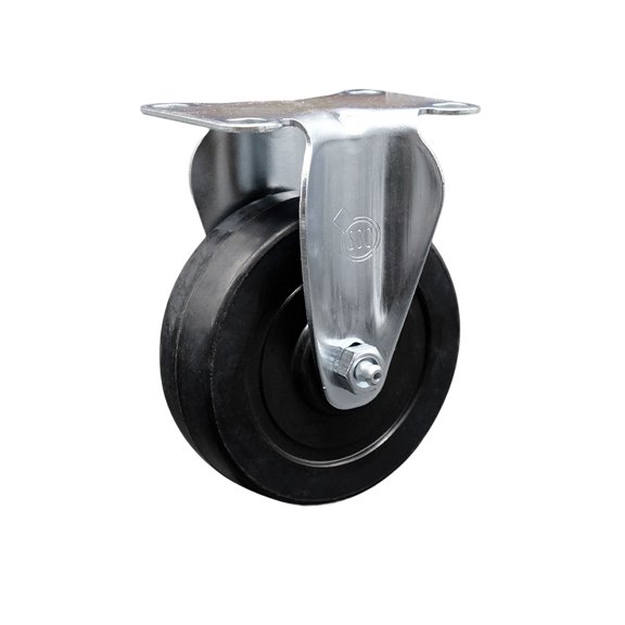 4 Inch Soft Rubber Wheel Rigid Top Plate Caster Service Caster Brand