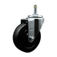 thumbnail image 1 of 4 Inch Soft Rubber Wheel Swivel 7/16 Inch Grip Ring Stem Caster Service Caster, 1 of 2