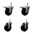 thumbnail image 1 of 4 Inch Soft Rubber Wheel Swivel 7/16 Inch Stem Caster Set 2 Total Lock Brake SCC, 1 of 2