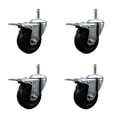 thumbnail image 1 of 4 Inch Soft Rubber Wheel Swivel 7/16 Inch Stem Caster Set with Total Lock Brake, 1 of 2