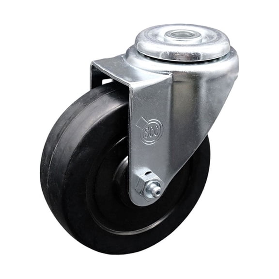 4 Inch Soft Rubber Wheel Swivel Bolt Hole Caster Service Caster Brand