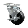 thumbnail image 1 of 4 Inch Soft Rubber Wheel Swivel Top Plate Caster with Brake Service Caster Brand, 1 of 2