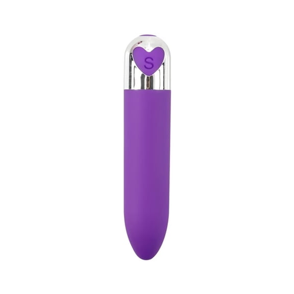 4 Inch Soft Silicone Mini Bullet Vibrator With Round Head,12 Modes Rechargeable Waterproof Vibrating Stick Vibrator Toy For Women - Purple