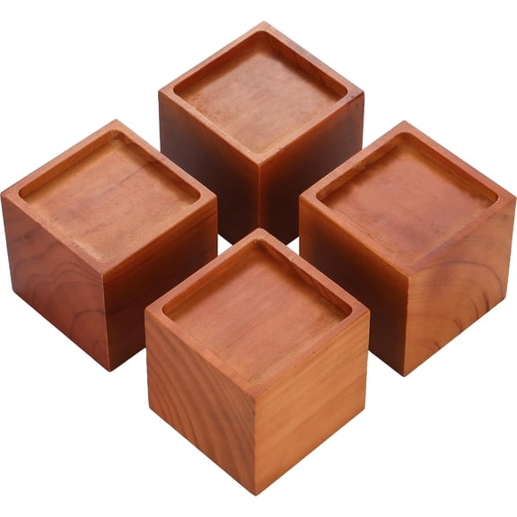 4-Inch Solid Pine Furniture Risers - 2000LBS Capacity, Tool- Install,   Design for Beds, Sofas & Desks (4 Inch)