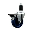 thumbnail image 1 of 4 Inch Solid Poly Swivel 1-1/2 Inch Expanding Stem Caster with Brake SCC, 1 of 2