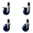 thumbnail image 1 of 4 Inch Solid Poly Swivel 1-5/8 Inch Expanding Stem Caster Set 2 Brakes, 1 of 2
