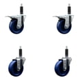 thumbnail image 1 of 4 Inch Solid Poly Swivel 1 Inch Expanding Stem Caster Set 2 Total Lock Brakes, 1 of 2