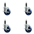 thumbnail image 1 of 4 Inch Solid Poly Swivel 1 Inch Expanding Stem Caster Set with Brake SCC, 1 of 2