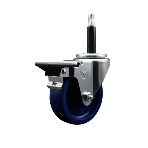4 Inch Solid Poly Swivel 3/4 Inch Expanding Stem Caster with Brake SCC