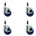 thumbnail image 1 of 4 Inch Solid Poly Swivel 7/8 Inch Expanding Stem Caster Set with Brake SCC, 1 of 2