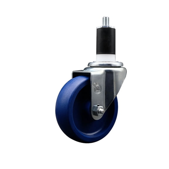 4 Inch Solid Poly Wheel Swivel 1-1/2 Inch Expanding Stem Caster SCC