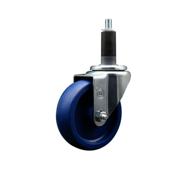 4 Inch Solid Poly Wheel Swivel 1-1/8 Inch Expanding Stem Caster SCC