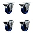 thumbnail image 1 of 4 Inch Solid Poly Wheel Swivel Top Plate Caster Set Posi Brake Service Caster, 1 of 2