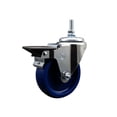 thumbnail image 1 of 4 Inch Solid Polyurethane 12MM Threaded Stem Caster with Brake, 1 of 2