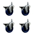 thumbnail image 1 of 4 Inch Solid Polyurethane ½ Inch Threaded Stem Caster Set with Brake, 1 of 2