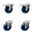 thumbnail image 1 of 4 Inch Solid Polyurethane Swivel Bolt Hole Caster Set with 2 Total Lock Brake, 1 of 2