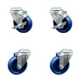 thumbnail image 1 of 4 Inch Solid Polyurethane Wheel Swivel Bolt Hole Caster Set with 2 Brake SCC, 1 of 2