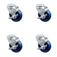 thumbnail image 1 of 4 Inch Solid Polyurethane Wheel Swivel Bolt Hole Caster Set with Brake SCC, 1 of 2