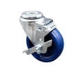 thumbnail image 1 of 4 Inch Solid Polyurethane Wheel Swivel Bolt Hole Caster with Brake SCC, 1 of 2