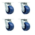 thumbnail image 1 of 4 Inch Solid Polyurethane Wheel Swivel Caster Set with Roller Bearings SCC, 1 of 2