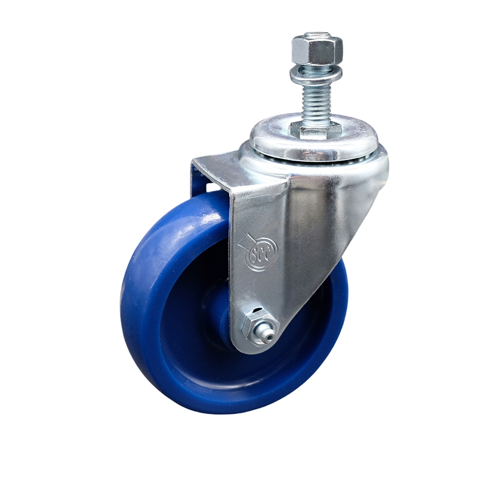 4 Inch Solid Polyurethane Wheel Swivel ½ Inch Threaded Stem Caster SCC