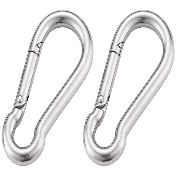 4 Inch Spring Snap Hook 304 Stainless Steel Quick Link Lock Fastner Hook for Boating and Heavy Duty Use, 400 lbs Maximum Capacity, 2 Pcs
