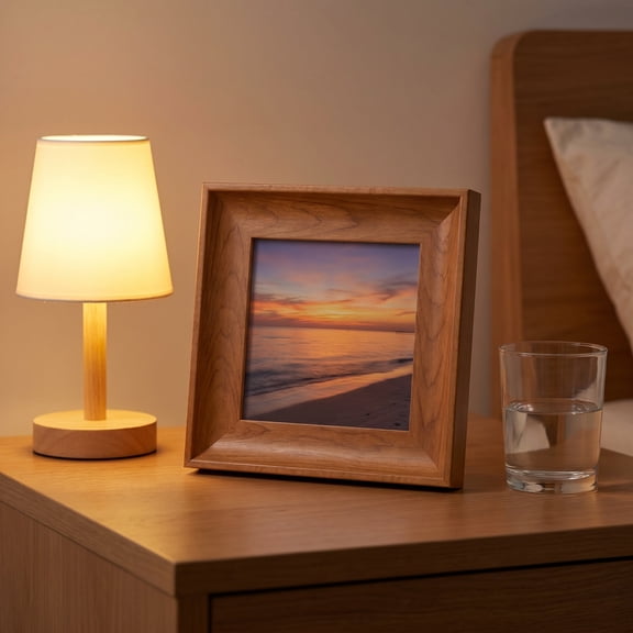 4 Inch Square Photo Frame Desktop Display Stand, Dual Purpose Table Ornament Wall Mountable Polished Long Lasting Picture Holder, Memory Showcase Decor for Living Room Office Bookshelf Surface