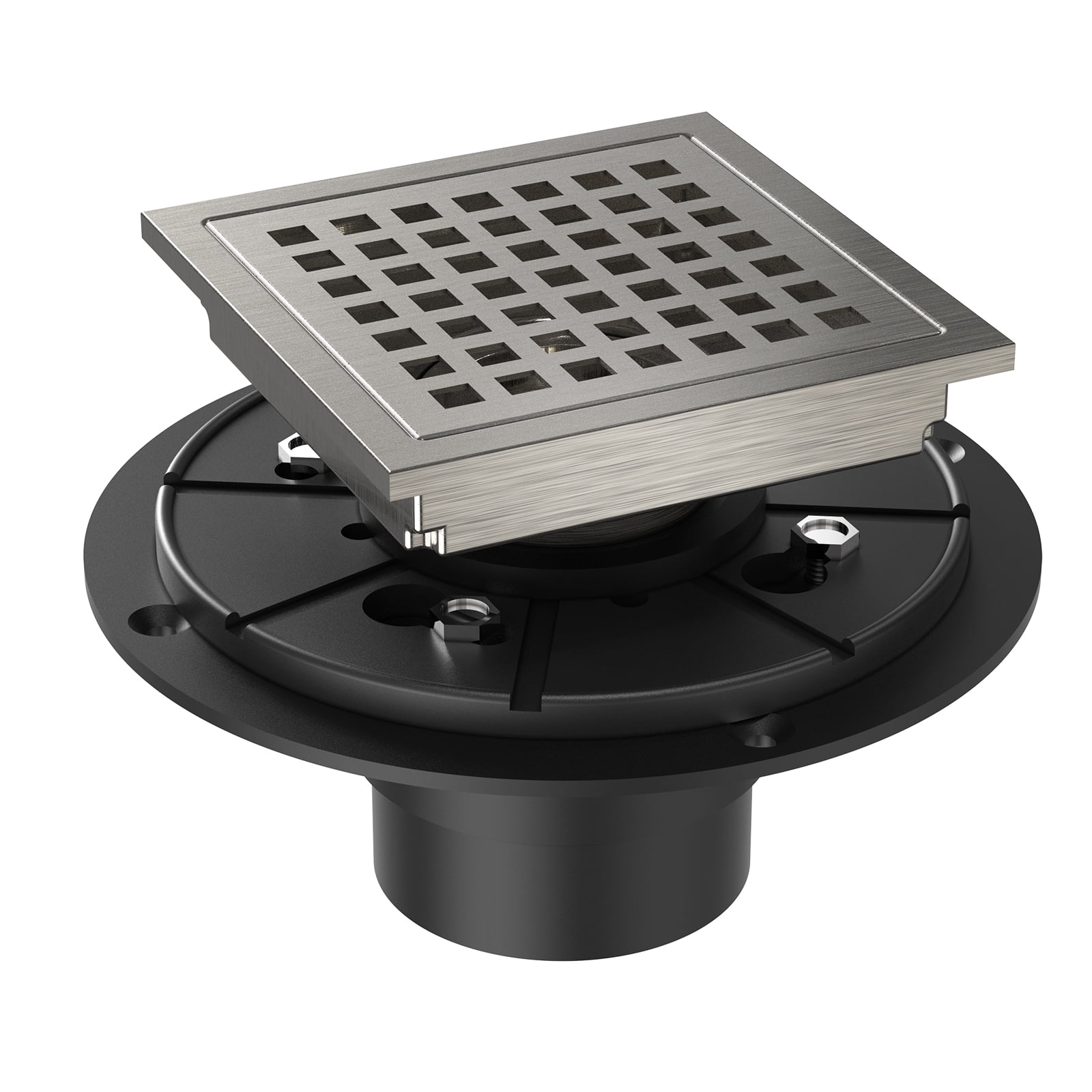 4 Inch Square Shower Floor Drain, 304 Stainless Steel Shower
