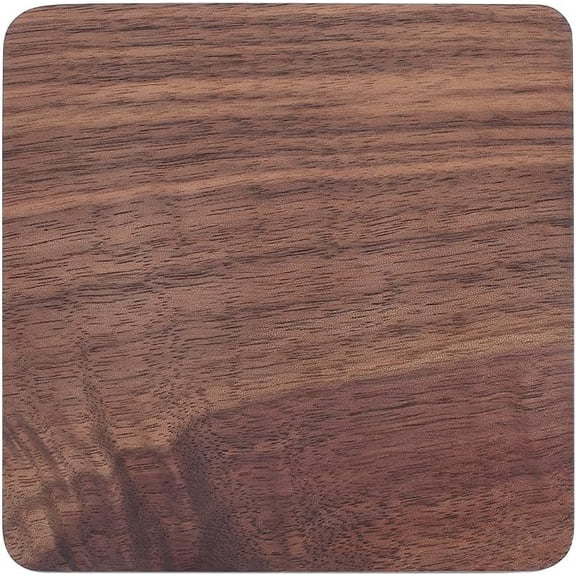 4 Inch Square Wooden Coaster Flat Natural Walnut Wood Drink Mat Heat Resistant Thermal Insulation Pad Tabletop Protection Wood Coffee Cup Mug Holder Cushion Saucers for Bar Kitchen Home