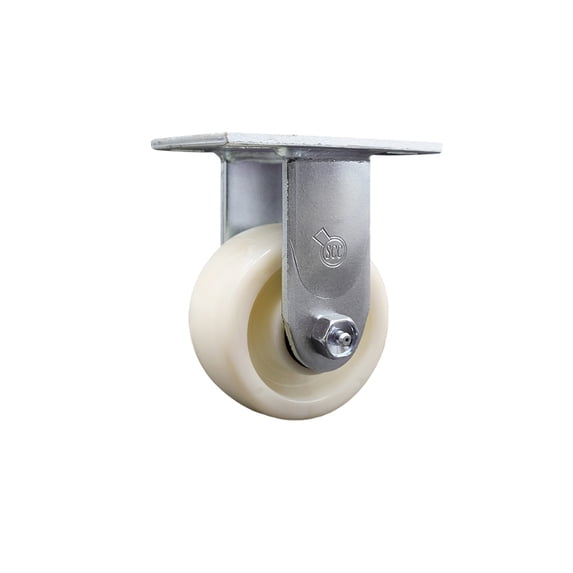 4 Inch Stainless Steel Nylon Wheel Rigid Caster with Ball Bearing Service Caster