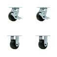 thumbnail image 1 of 4 Inch Stainless Steel Polyolefin Caster Set with 2 Brakes/Swivel Lock 2 Rigid, 1 of 2