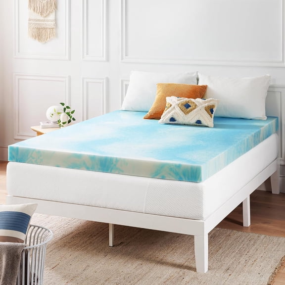 4 Inch Swirl Gel AeroBreeze Cooling Air Flow Memory Foam Mattress Topper, Dorm Essentials, King