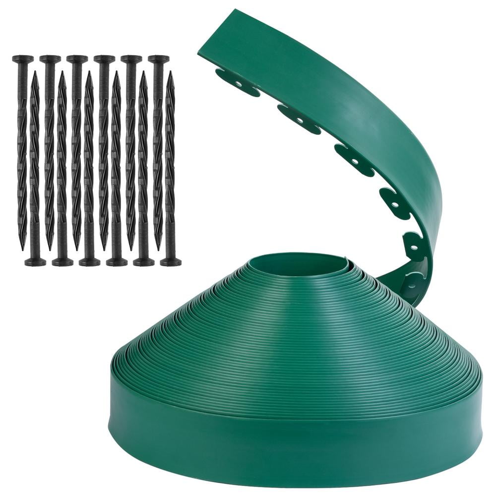 （4 Inch Tall Lawn Edging No Dig）150/200ft Landscape Edging,Garden Edging Border,Lawn Edging and Landscape Border No Dig Flower Bed Border Plastic Garden Edging Border Rubber Landscape Edging