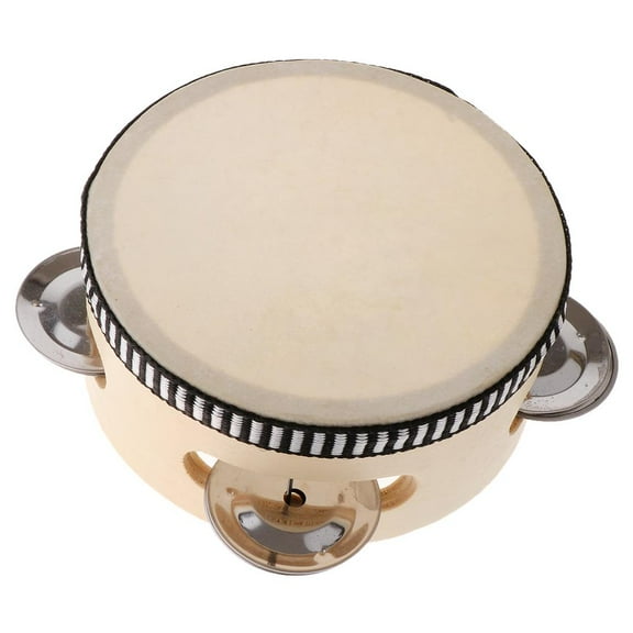 4 Inch Tambourine Hand Held Drum Bell, Single Row Metal Percussion Musical Educational Toy Instrument For Kids Musical Toys