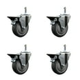 thumbnail image 1 of 4 Inch Thermo Rubber Swivel 7/16 Inch Grip Ring Stem Caster Set with Brake, 1 of 2