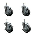 thumbnail image 1 of 4 Inch Thermo Rubber Swivel 7/16 Inch Grip Ring Stem Caster Set with Brake, 1 of 2