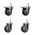 thumbnail image 1 of 4 Inch Thermo Rubber Swivel 7/16 Inch Stem Caster Set 2 Total Lock Brake, 1 of 2