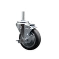 thumbnail image 1 of 4 Inch Thermo Rubber Wheel Swivel 5/8 Inch Threaded Stem Caster with Brake, 1 of 2