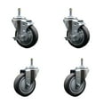 thumbnail image 1 of 4 Inch Thermo Rubber Wheel Swivel 7/16 Inch Grip Ring Stem Caster Set 2 Brake, 1 of 2